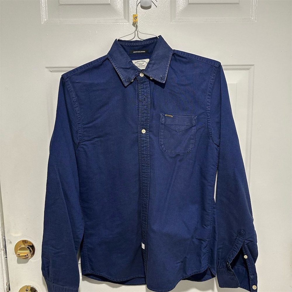 Scotch & Soda Men's Blue Long Sleeve Button-Up S